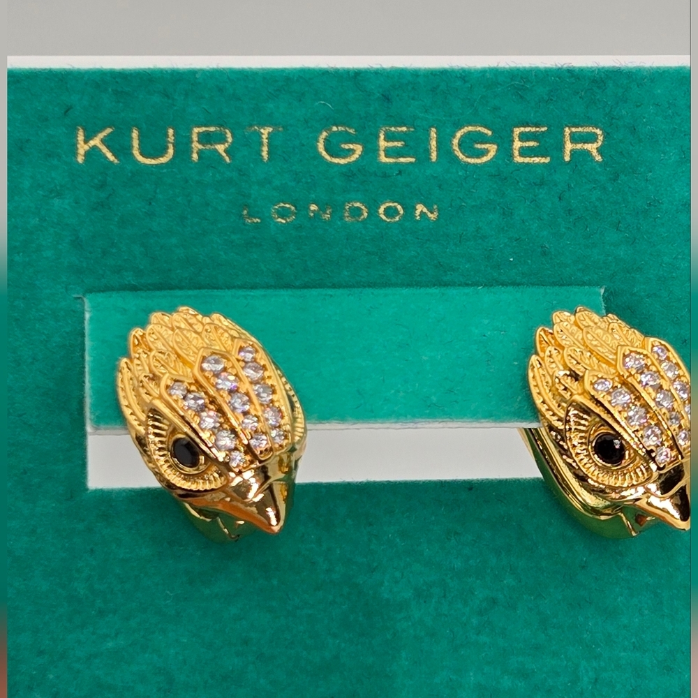Kurt Geiger London Pavé Eagle Stud Post-Back Earrings - Picture 10 of 12